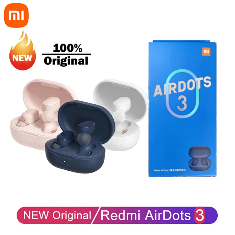 

Оригинальные наушники Xiaomi Redmi Airdots 3, оригинальные беспроводные наушники Xiaomi True, Bluetooth гарнитура Air Dots, TWS наушники-вкладыши с управлением