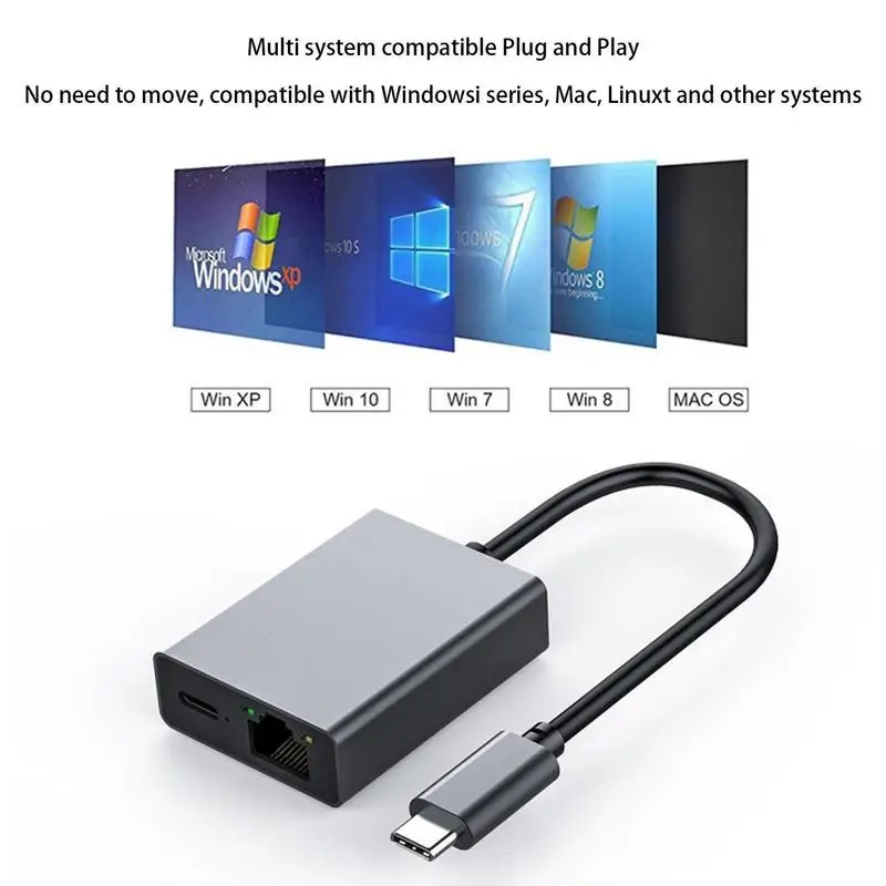 

Type C To Ethernet Adapter For Google TV 4K USB Dock Adapter Portable Micro USB To Ethernet Network Adapter For Google TV (4K)