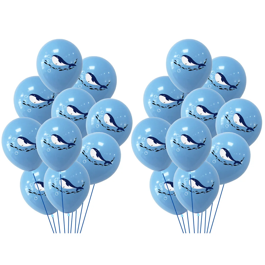 

20 Pcs Balloon Layout Balloons Baby Decor Marine Themed Decorative Ocean Decorations Party Ornaments