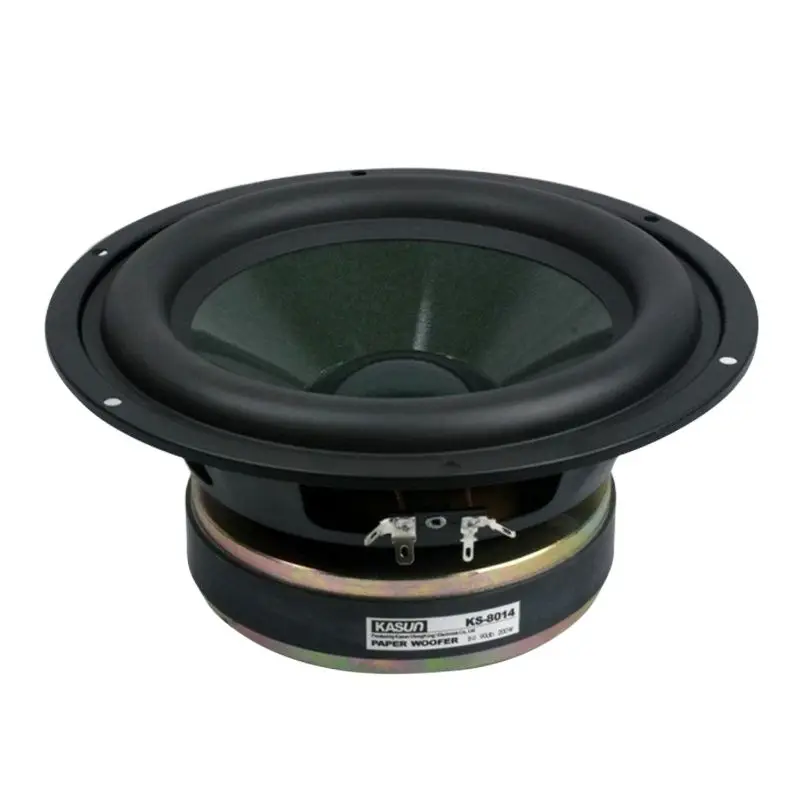 

Kasun KS-8014 8'' Subwoofer Speaker Driver Casting Aluminum Frame Deep Rubber Surround 8ohm 200W Fs=36Hz D220mm (1 Pieces)