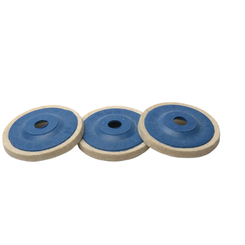 

3pcs High Density Repair Home Mirror Glass 4inch 100mm Abrasive Tools Useful Round Multifunctional Artificial Wool Wheel