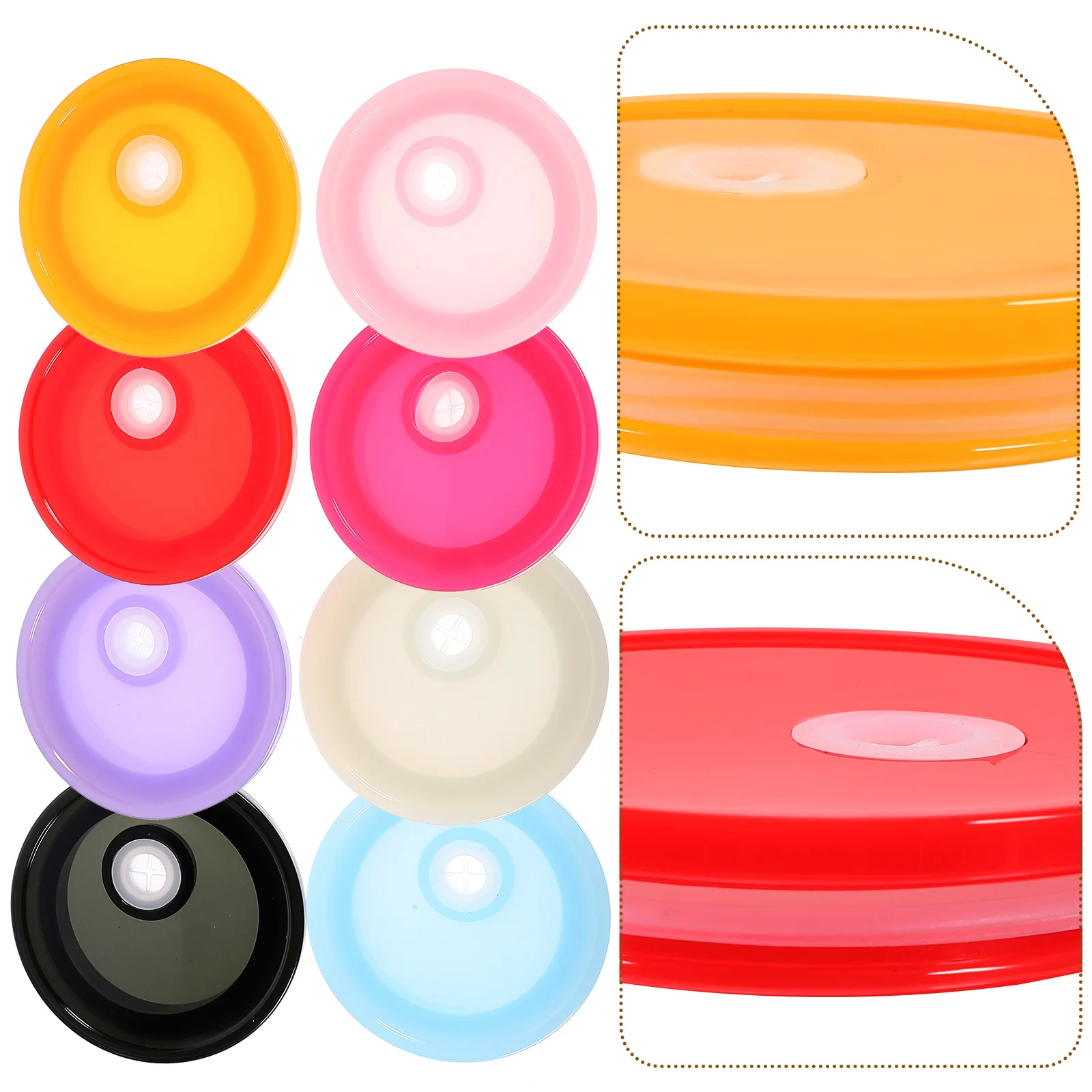 

8 Pcs Straw Lid Coffee Mug Lids For Tumbler Leak-proof Cover Round Glass Cup Plastic Covers