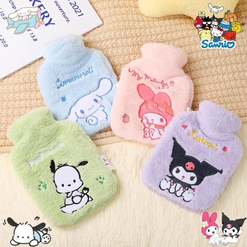 

800 мл Miniso Sanrio вышитая плюшевая бутылка для горячей воды Kawaii Kuromi My Melody бутылка для горячей воды аниме товары для дома