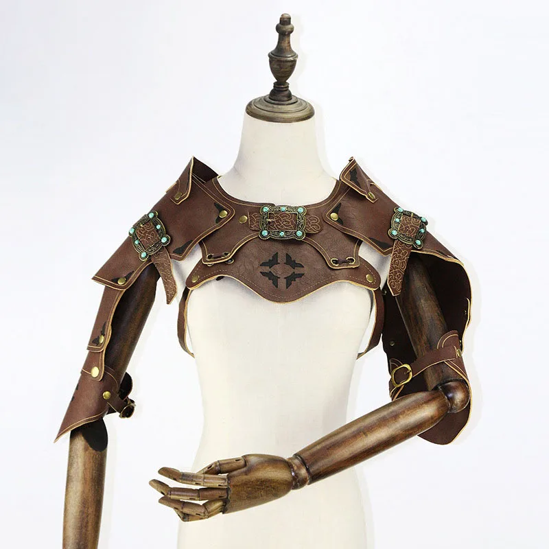 

Броня на плечо, Гладиатор, самурайский рыцарь, паулдроны, Готический стимпанк, жилет из искусственной кожи, броня, шаль, костюм для косплея на Хэллоуин