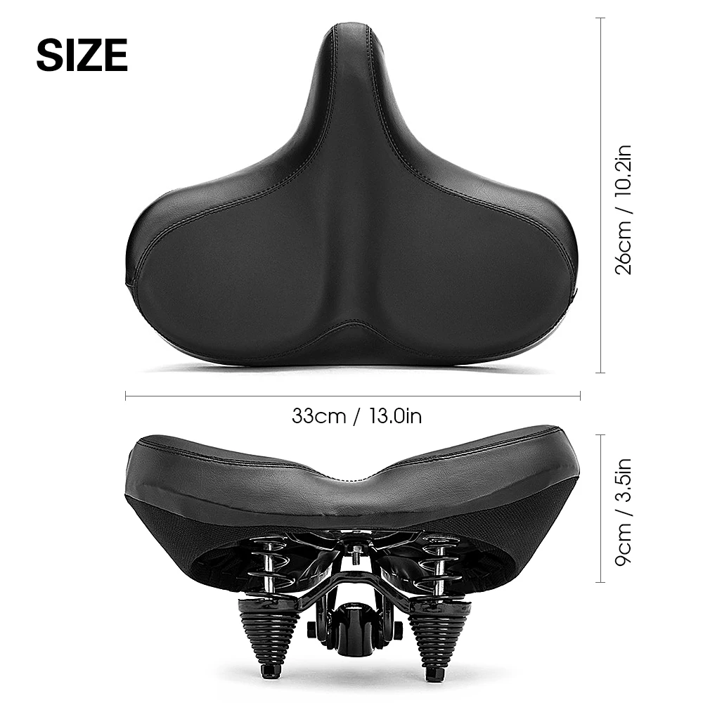 

Oversized Bicycle Seat Wide Bike Saddle Comfortable Mountain Bicycle Cushion Pad Waterproof Cycle Seat for Men Women Road MTB
