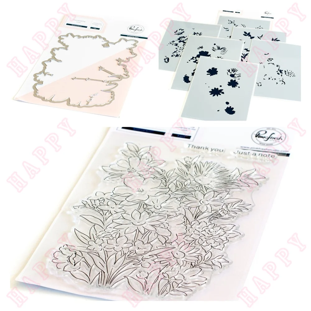 

2022 Selling Season Product Botanical Bunch Metal Cut Dies Stamps Stencils Scrapbook Diary Decoration Punch Diy Greet Card Molds