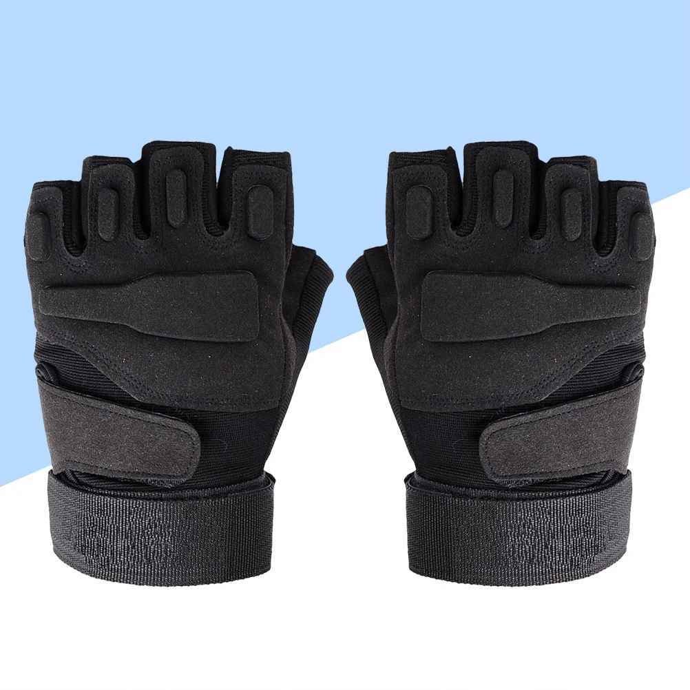 

Half Finger Gloves Tactics Half Finger Gloves Outdoor Sports Protective Gloves Warm Gloves (Black Size S)