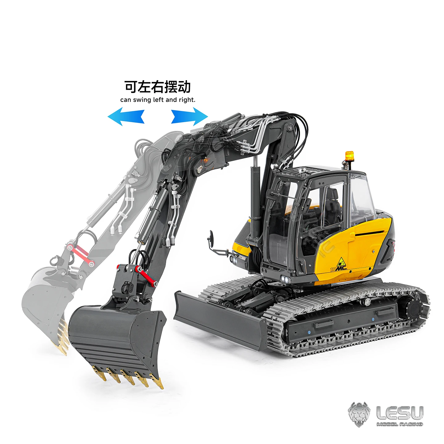 LESU MC15 Экскаватор 114 Гидравлический радиоуправляемый экскаватор с двойным насосом и девятью клапанами Металлический 4-секционный экскаватор RC Гусеничный экскаватор Металлическая модель игрушки (art.: 3920d35175fac) - 3920d35175fac