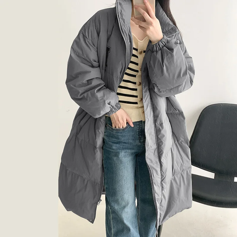 Down Cotton Coat Women Medium Long Fashionable Loose Cotton Coat for Women