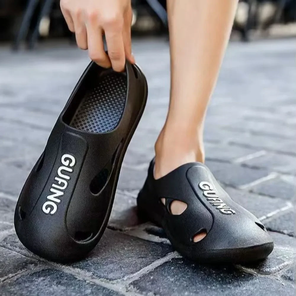 Мягкие однотонные тапочки на толстой подошве шлепанцы из ПВХ с защитой от запаха