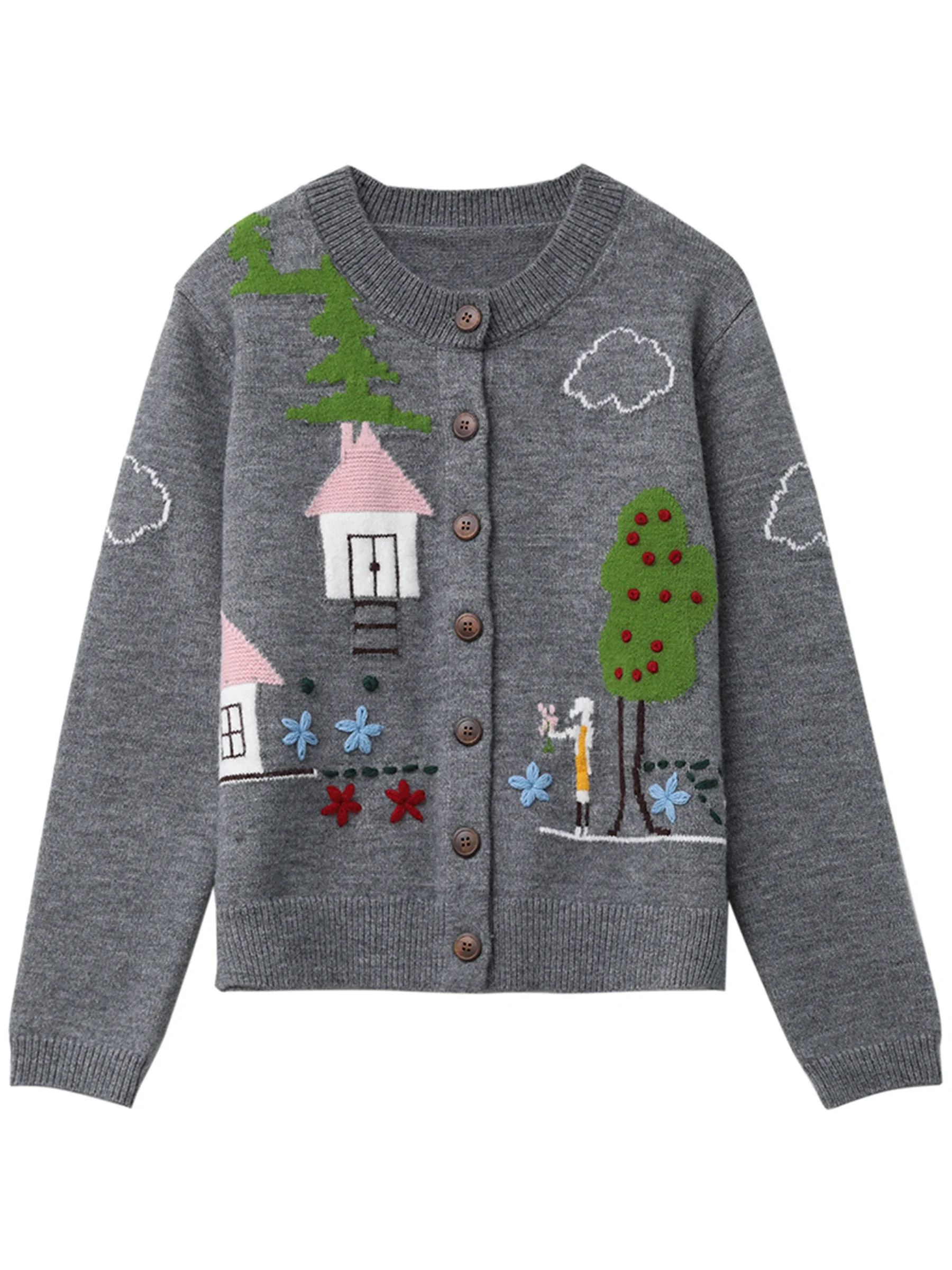 CHIC VEN женские свитера свободные тонкие новые вязаные кардиганы жаккардовые