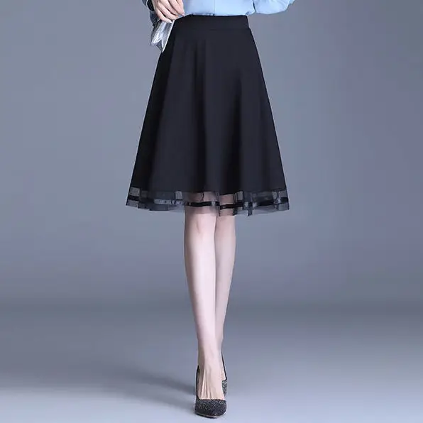 

Women 2022 Spring Summer Fashion Big Swing A-line Skirts Female High Waist Loose Skirts Ladies Solid Color Pleated Skirts O52