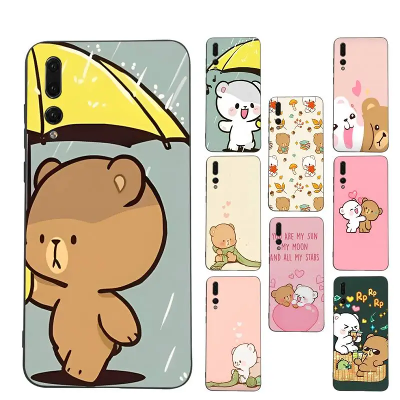 

Cute Milk Bear Phone Case for Huawei P30 40 20 10 8 9 lite pro plus Psmart2019
