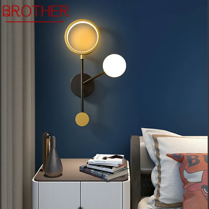 

BROTHER Modern Wall Lamps LED Simple Creative Design Vintage Aluminum Sconce Lights For Home Living Room Bedroom Decorative