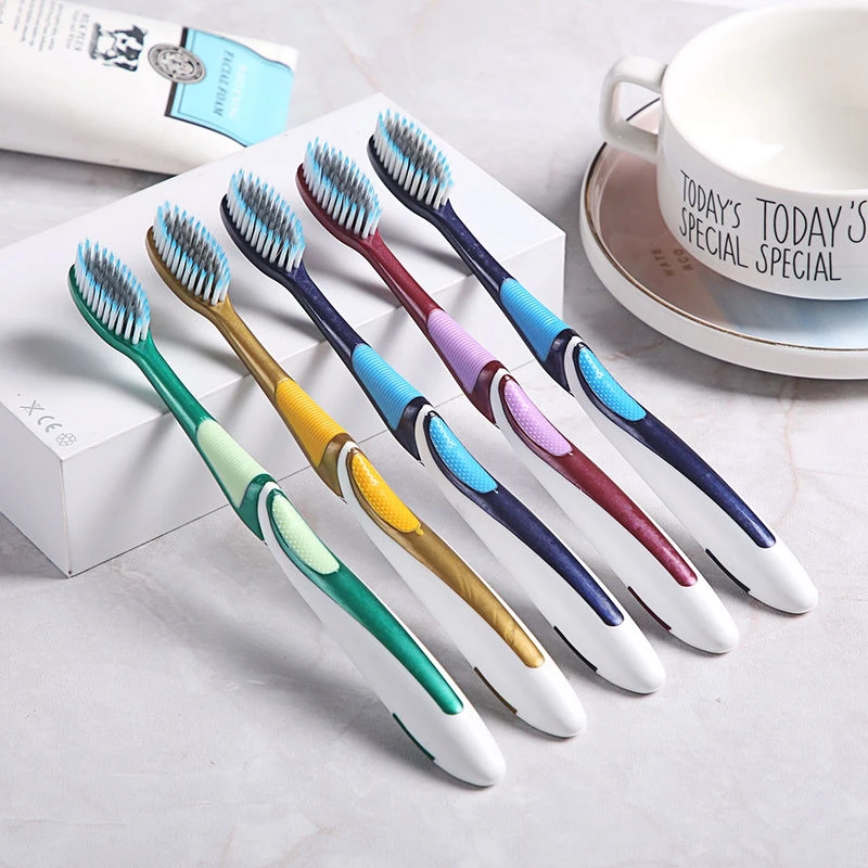 

Medium Bristle Tactile Adult Toothbrush with 4Pieces of High Quality To Remove Stains Cleaning Strength Does Not Hurt The Gums