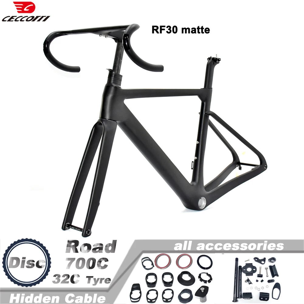 CECCOTTI RF30 Модель T1000 Полностью карбоновая рама велосипеда Дисковый тормоз Рама