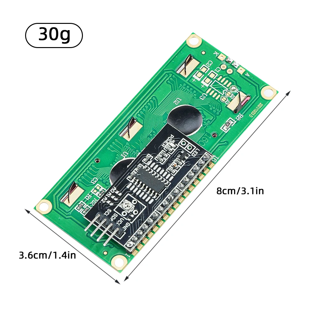 Улучшенный ЖК-дисплей 1602 дюйма Желтый экран 16x2 символа I2C интерфейс 5 В ЖК-модуль