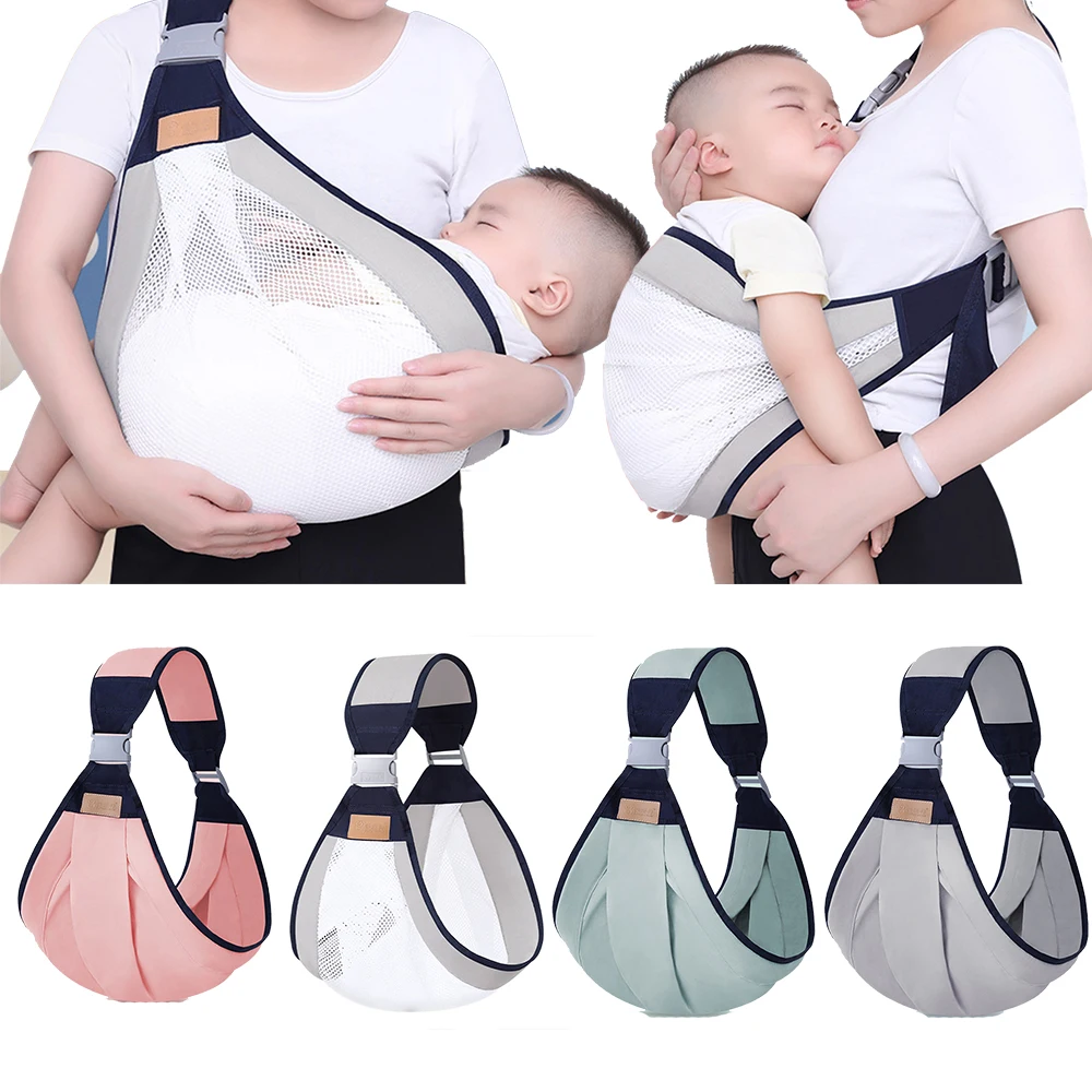 Portable Baby Carrier, Ergonomic Baby Strap one Shoulder Labor-Saving Polyester Baby Half Wrapped Sling Newborn, Infant