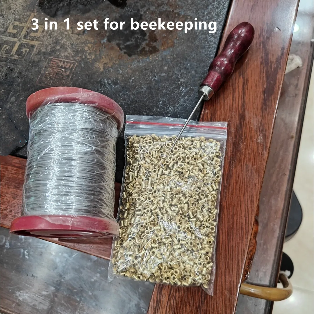 

3 в 1 набор, инструмент для установки медных глаз и улей 100 г, проволока из нержавеющей стали 500 г для сотовых рамок для основы