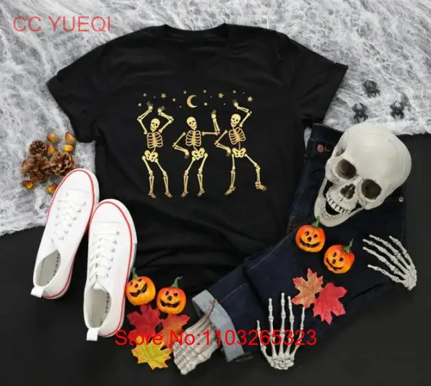 Рубашка с танцующими скелетами забавная Женская рубашка для Хэллоуина