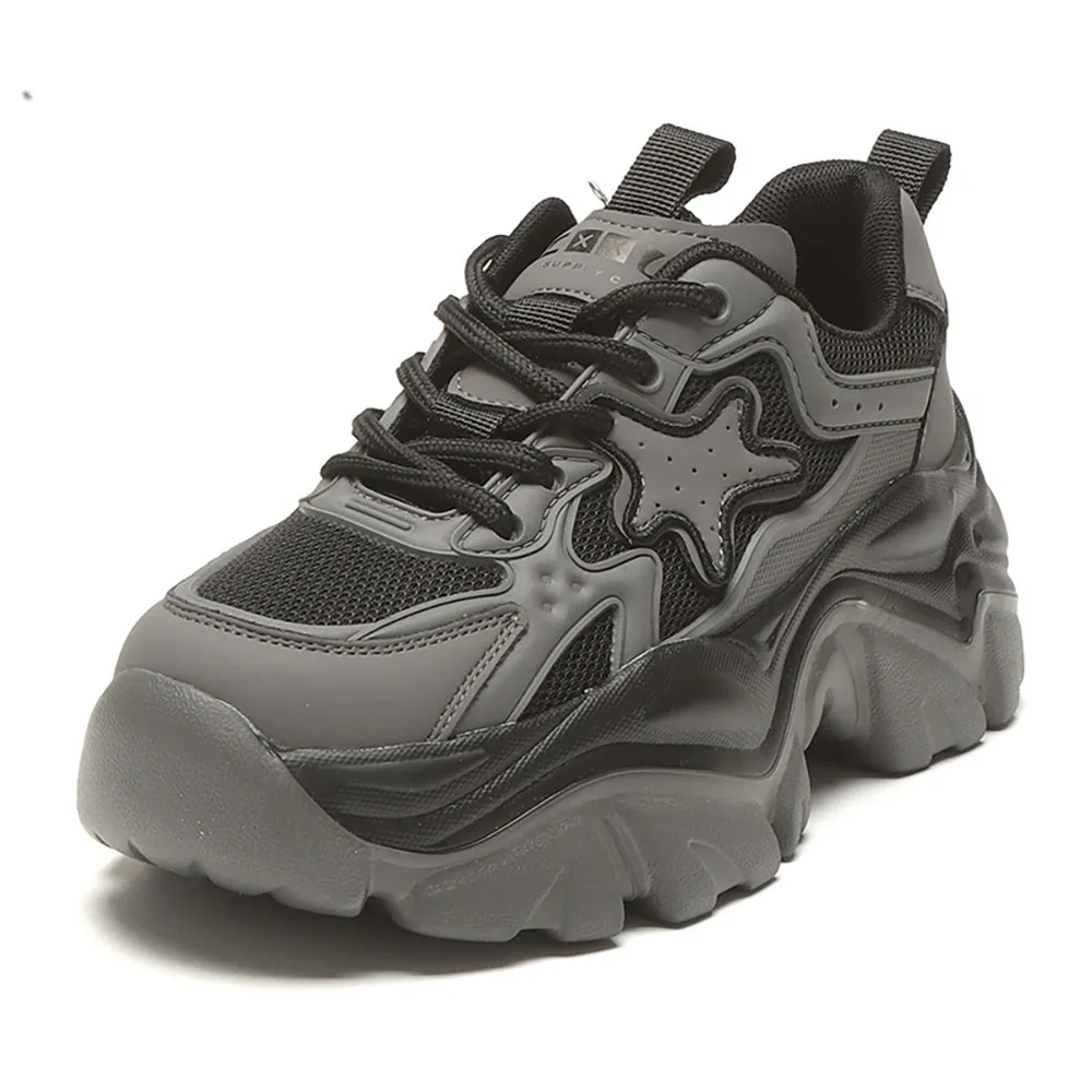 

Spring Sneakers For Women PU Leather Anti-slippery Sport Shoes Height Increasing Autumn Female Tennis Footwear Casual Shoes