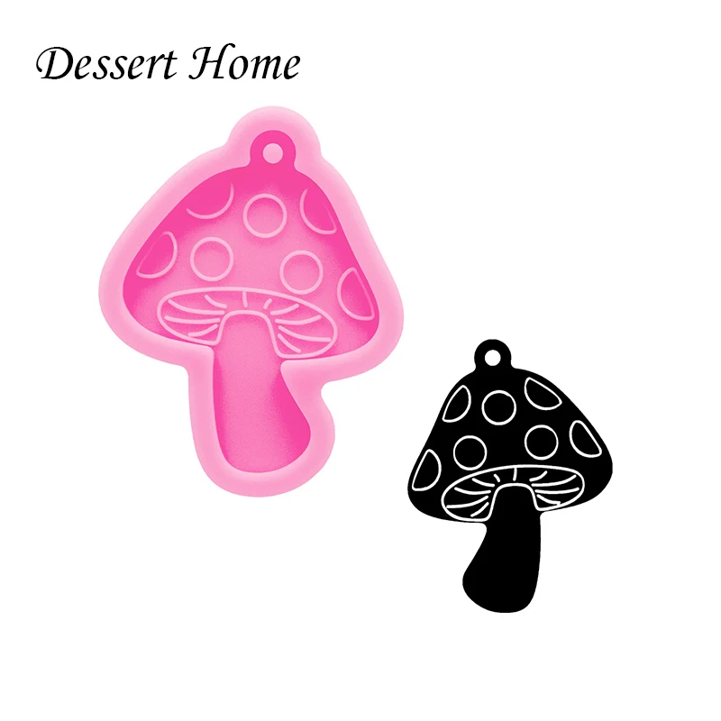 

DY1109 Shiny Mushroom Resin Keychains Mold Crafts with Epoxy Art Diy, Crafting Chocolate Fondant Cake Silicone Mold