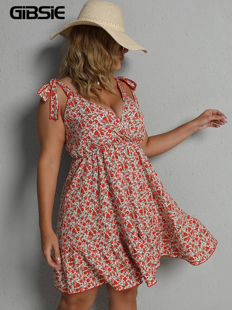 Женское платье с глубоким V-образным вырезом цветочным принтом |