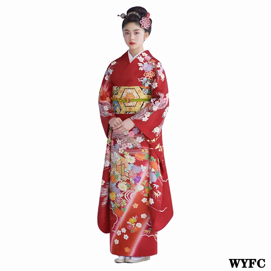 Кимоно женское однослойное с большими рукавами праздничная традиционная