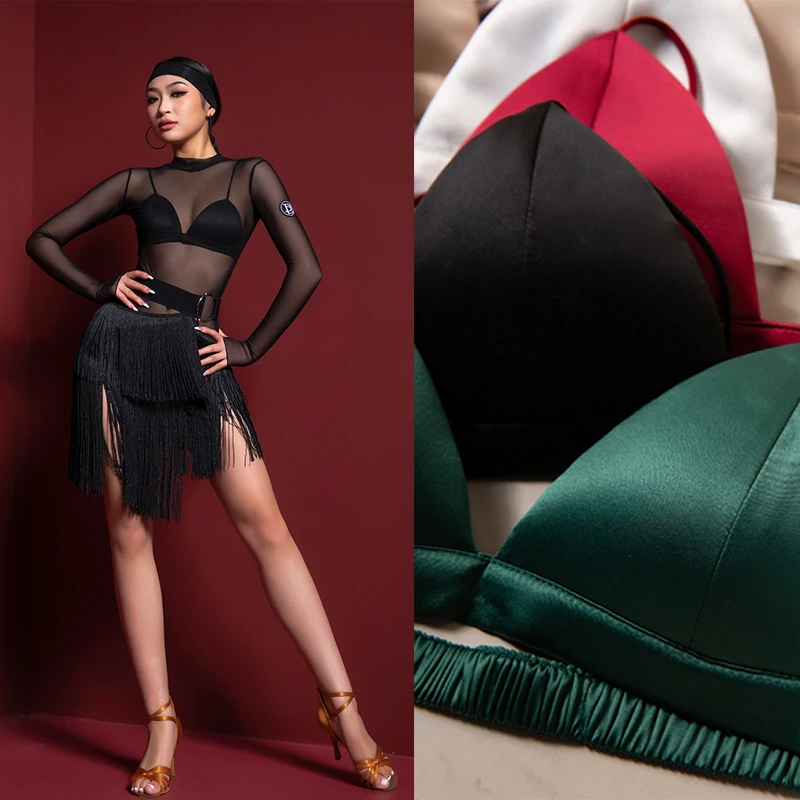 

2022 New Latin Dance Tops Professional Rumba Practice Bra Female Tango Training Vest Samba Cha Cha Salsa Dance Clothes DWY7124