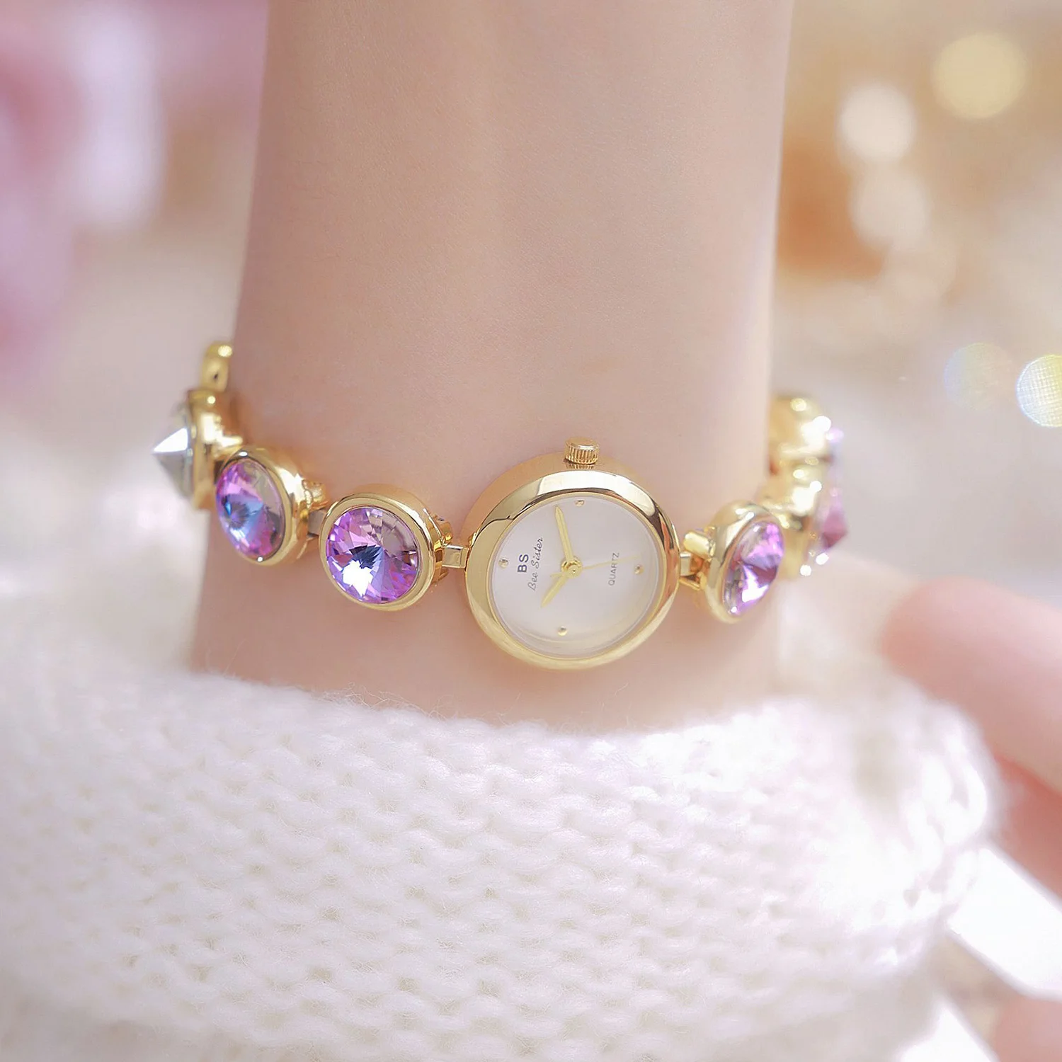 Лучший бренд женские часы модное платье романтический мечтательный фиолетовый