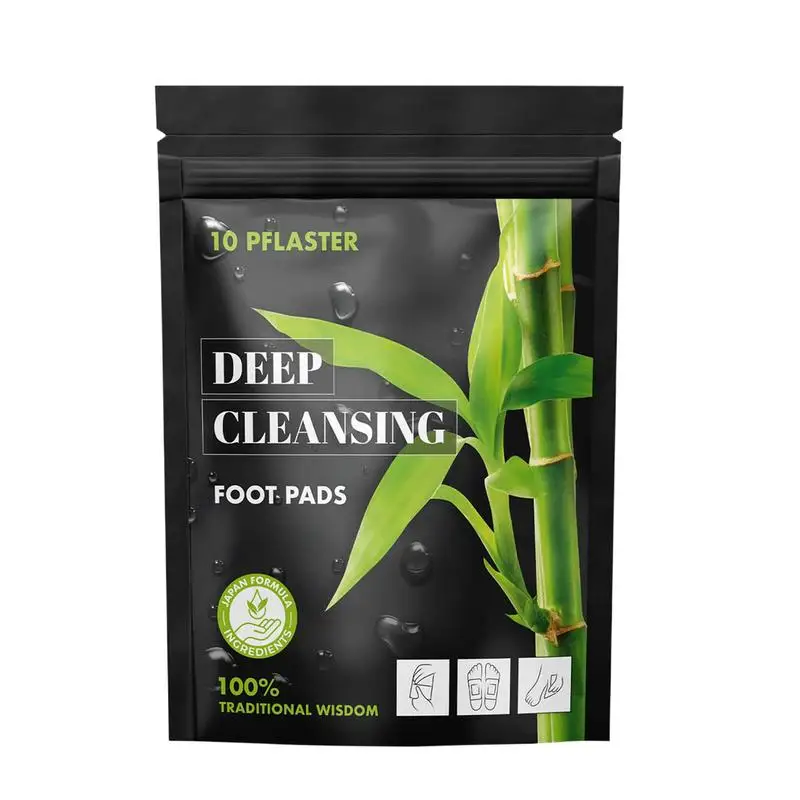 

10 шт., бамбуковые патчи для ног с угольным напылением