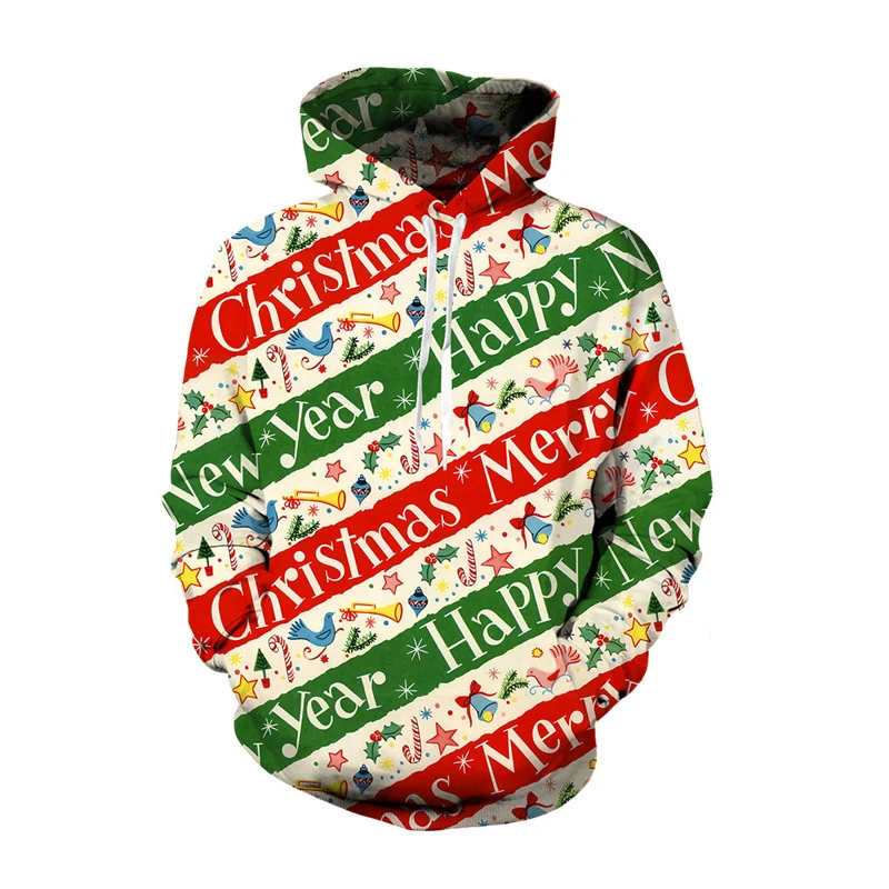 

Christmas Deer Men's Hoodies New Year Party Pattern Women Sweatshirts 3D Pullover Hoodie Harajuku Tracksuits Top