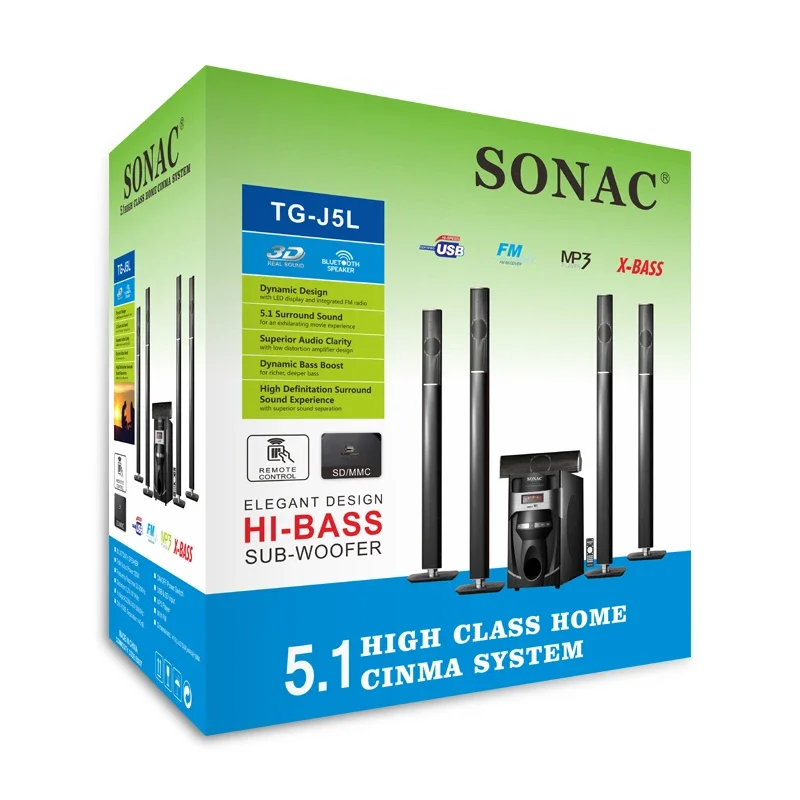 SONAC TG-J5L Новый динамик 5 1 bt акустические системы для домашнего кинотеатра сабвуфер