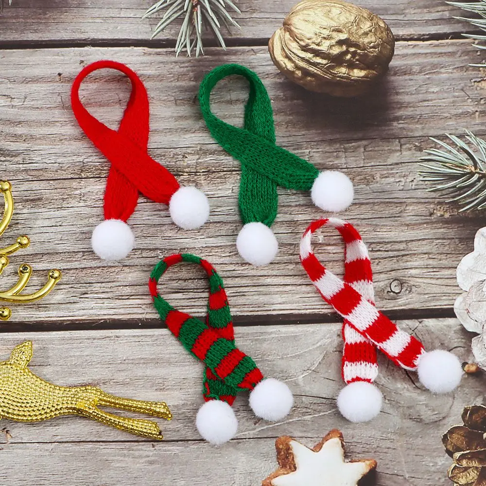 

Домашний миниатюрный чехол для куклы в полоску, Рождественский мини-шарф, Рождественский Декор, вязаный шарф, шарфы для косплея