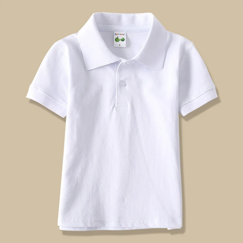 Новые детские спортивные футболки на пуговицах хлопковая Детская летняя одежда