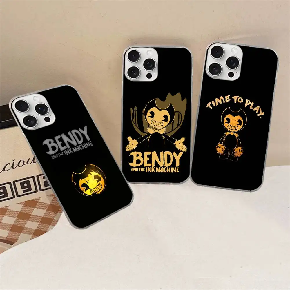 Фото Классический чехол для телефона B-Bendy And The I-Ink M-Machine для iPhone 17 16 15 14 13 12 11 Plus Pro Max, сатиновый, глянцевый №1