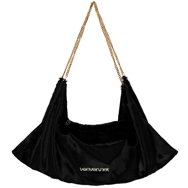 Original Velvet Texture New Hand-Carrying Women's Shoulder Chain Underarm Bag Niche High Sense