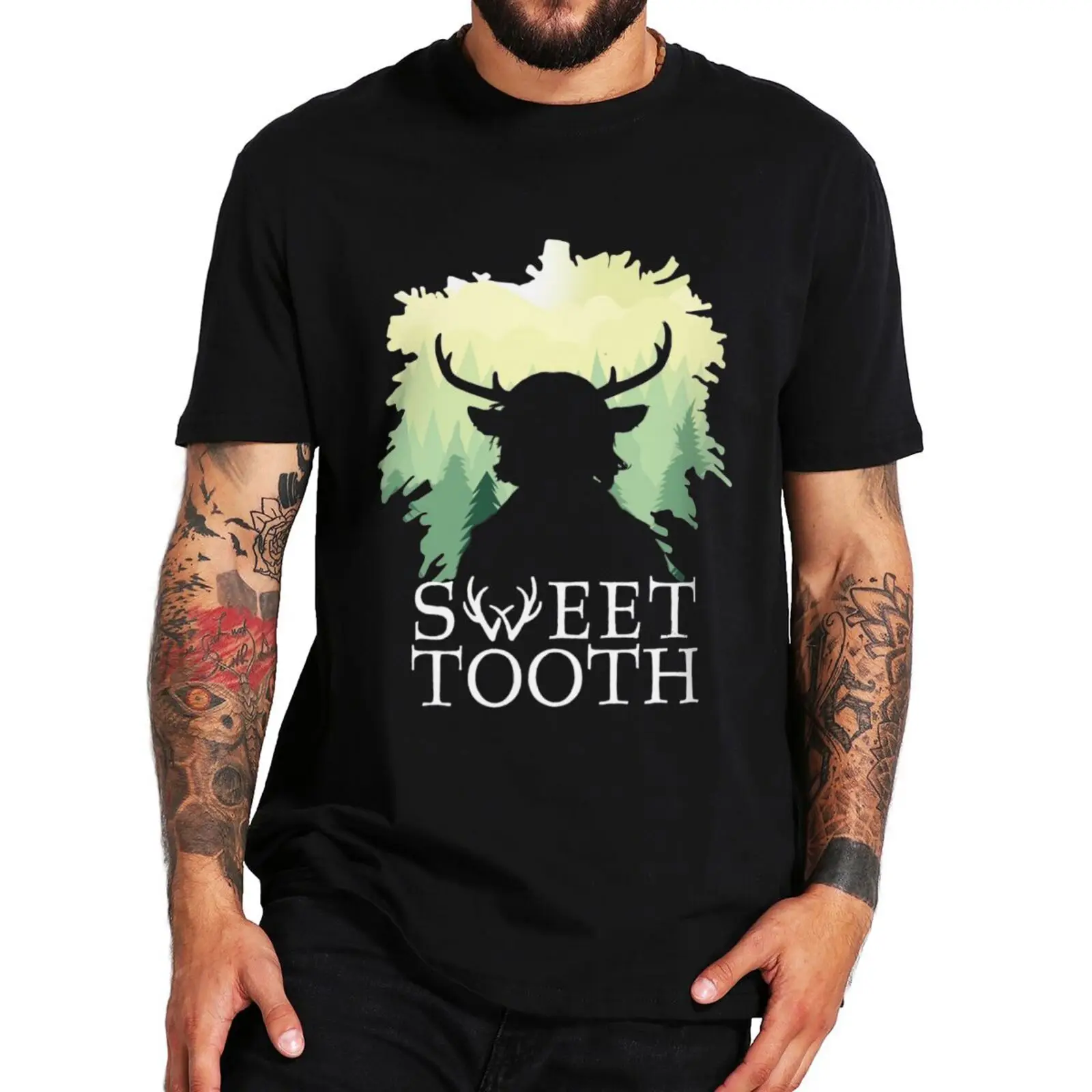 

Sweet Tooth Logo T-Shirt Fantasy Drama TV Series Fans Short Sleeve Oversized Summer O-neck EU Size Cotton T Shirts Unisex