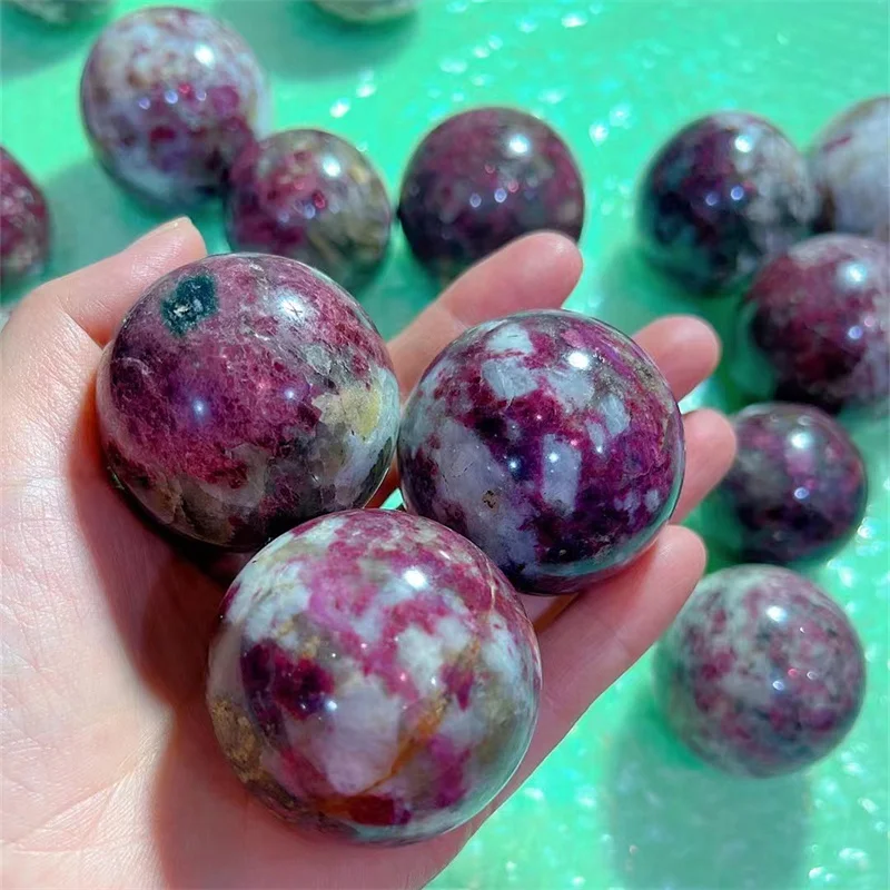 Розовый хрустальный шар из натурального драгоценного камня цветок розы сфера