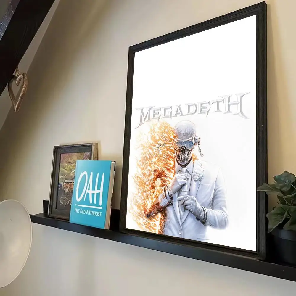 Фото Постер Music Rock M-Megadeth, безрамный, самоклеящийся, водонепроницаемый, художественный, из бумаги, для кофейни, гостиной, бара, комнаты, на стену №4
