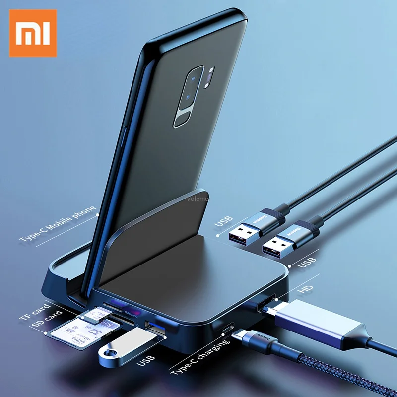 

Xiaomi Baseus Type C HUB Docking Station Huawei P30 Dex Pad Station USB C To HDMI-compatible Dock Power Adapter Samsung S20 S10