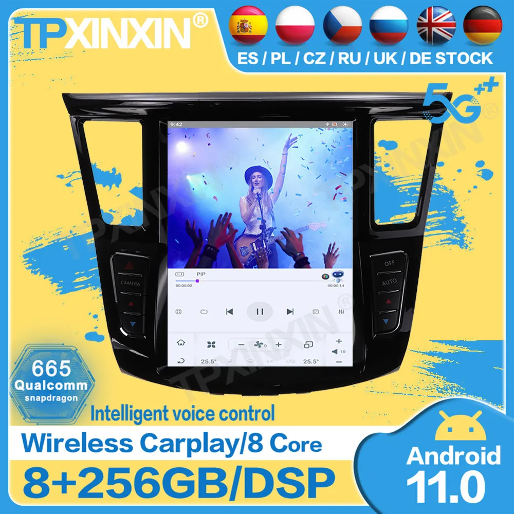 

Qualcomm Tesla Radio Android 11 For Infiniti QX60 JX35 2012 2013 2014 2015 2016 GPS Navi Receiver Player Stereo Audio Head Unit