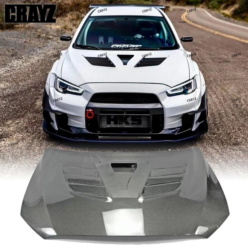 Для Mitsubishi Lancer 2008-2017 Капот обновленный для EVO X 10 из настоящего углеродного волокна