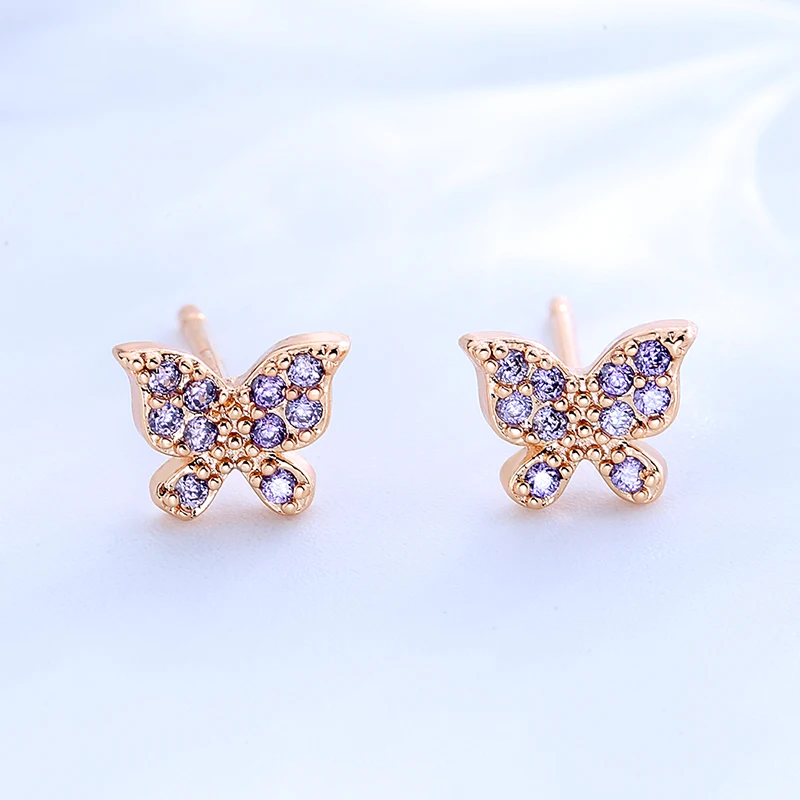 XINHUI 18 K Gold Women Luxury Quality Jewelry Sets Broken Diamond Butterfly Series Wholesale Earrings Necklace Mother‘s Day Gift images - 6