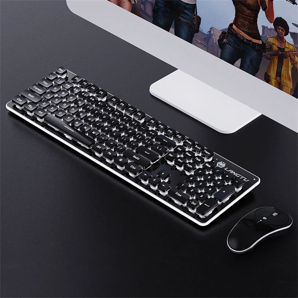 

Mute Office Mouse 1600dpi Wireless Keyboard Mouse Set Ergonomics Waterproof Game Keyboard Keyboard And Mouse Backlit
