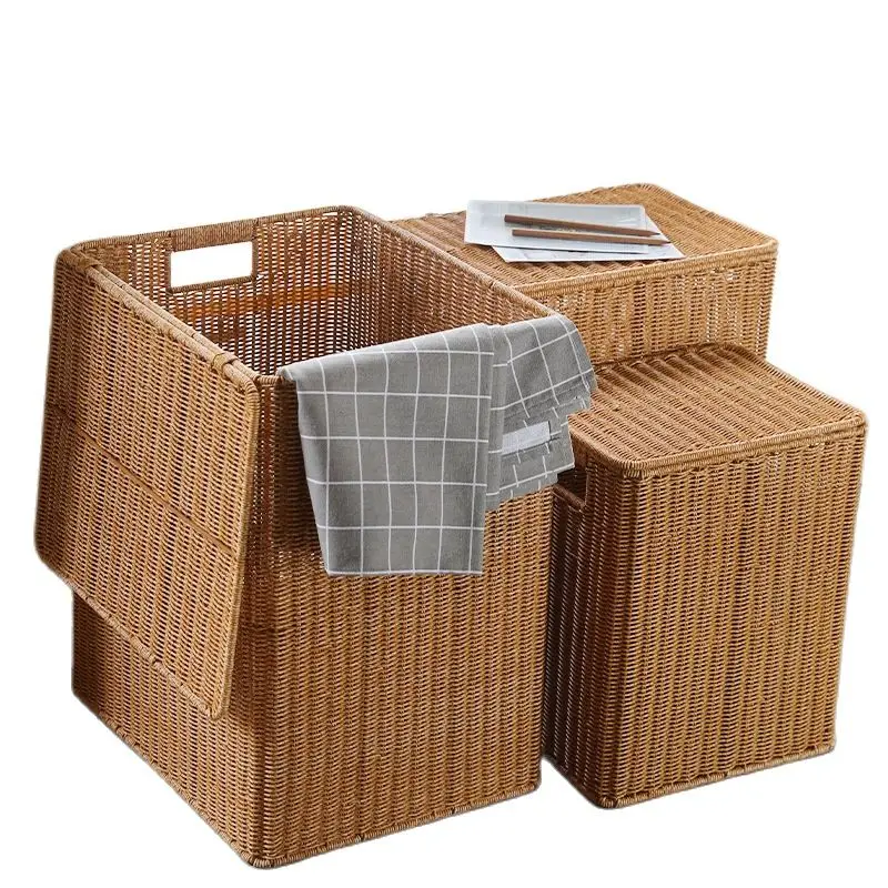 

CAMIGEL Woven Laundry Basket Dirty Clothes Basket Large Living Room Toys Sundries Storage Box