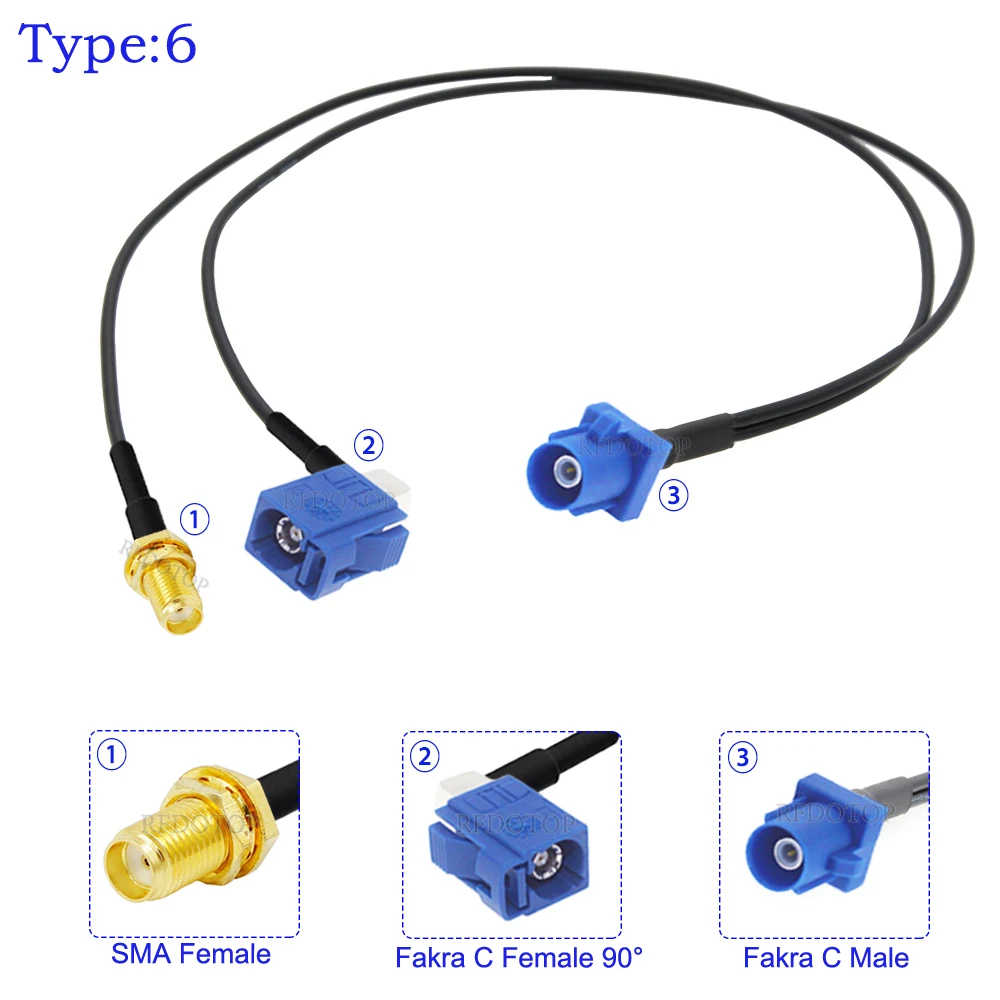 RFDOTOP BT1786-RG174 разветвитель Fakra C на SMA