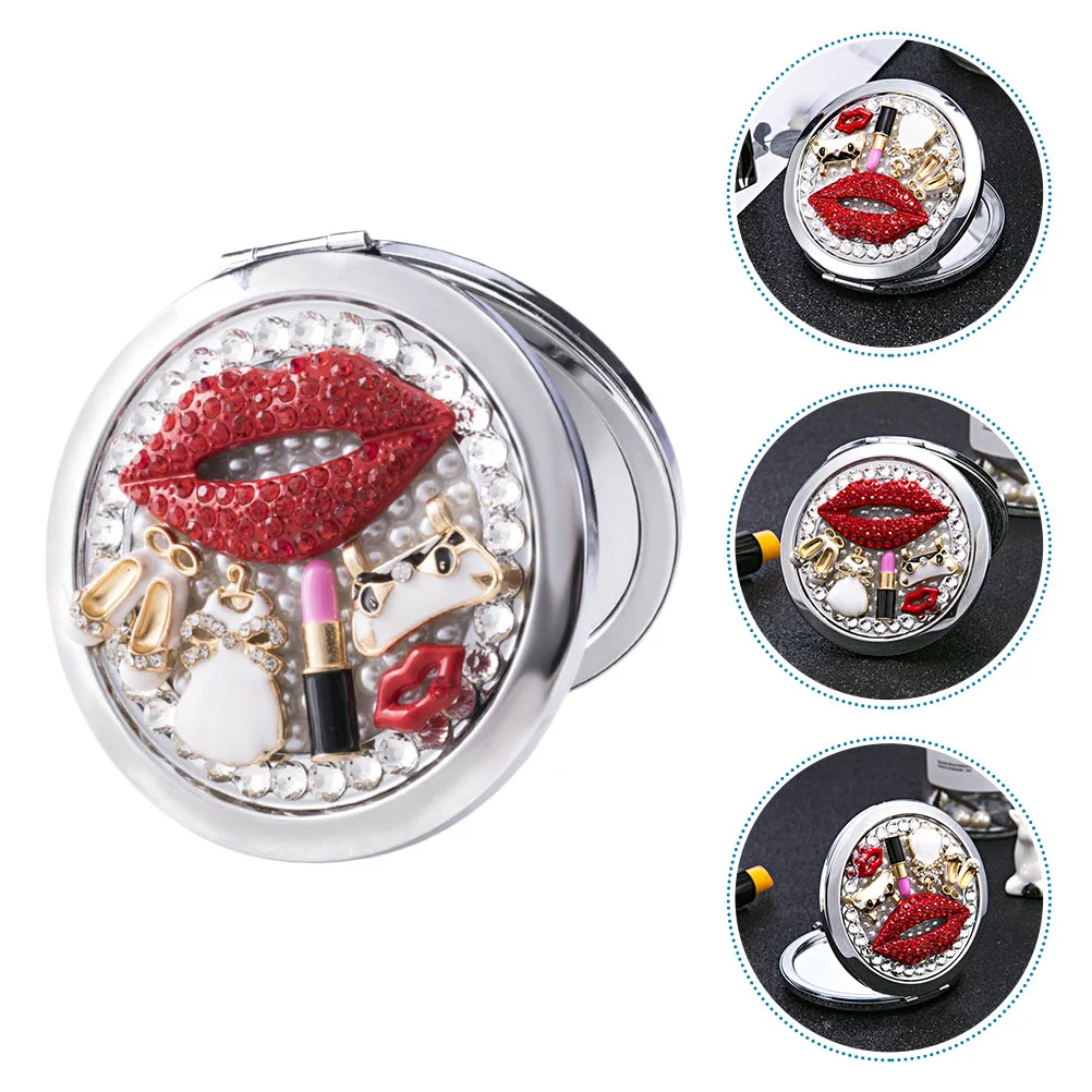 Косметическое зеркало карманное косметическое женское складное для макияжа