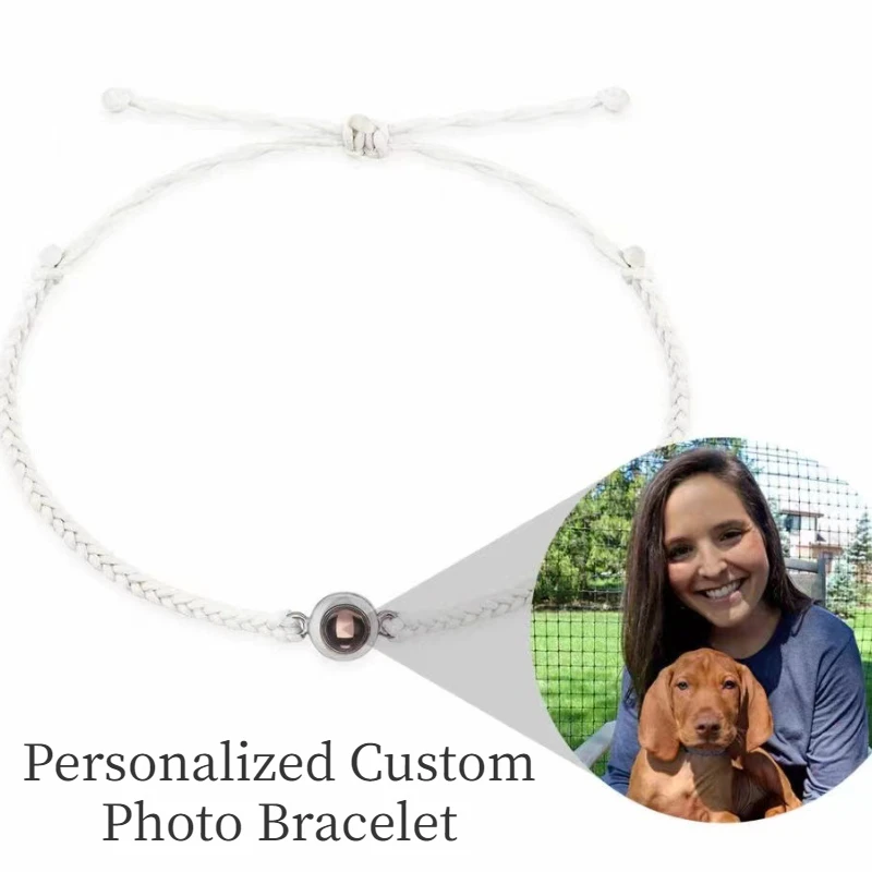 Circle Photo Bracelet Projection Bracelets Personalized Custom Photo Bracelet With Couple Memorial Jewelry Gift For Women Men