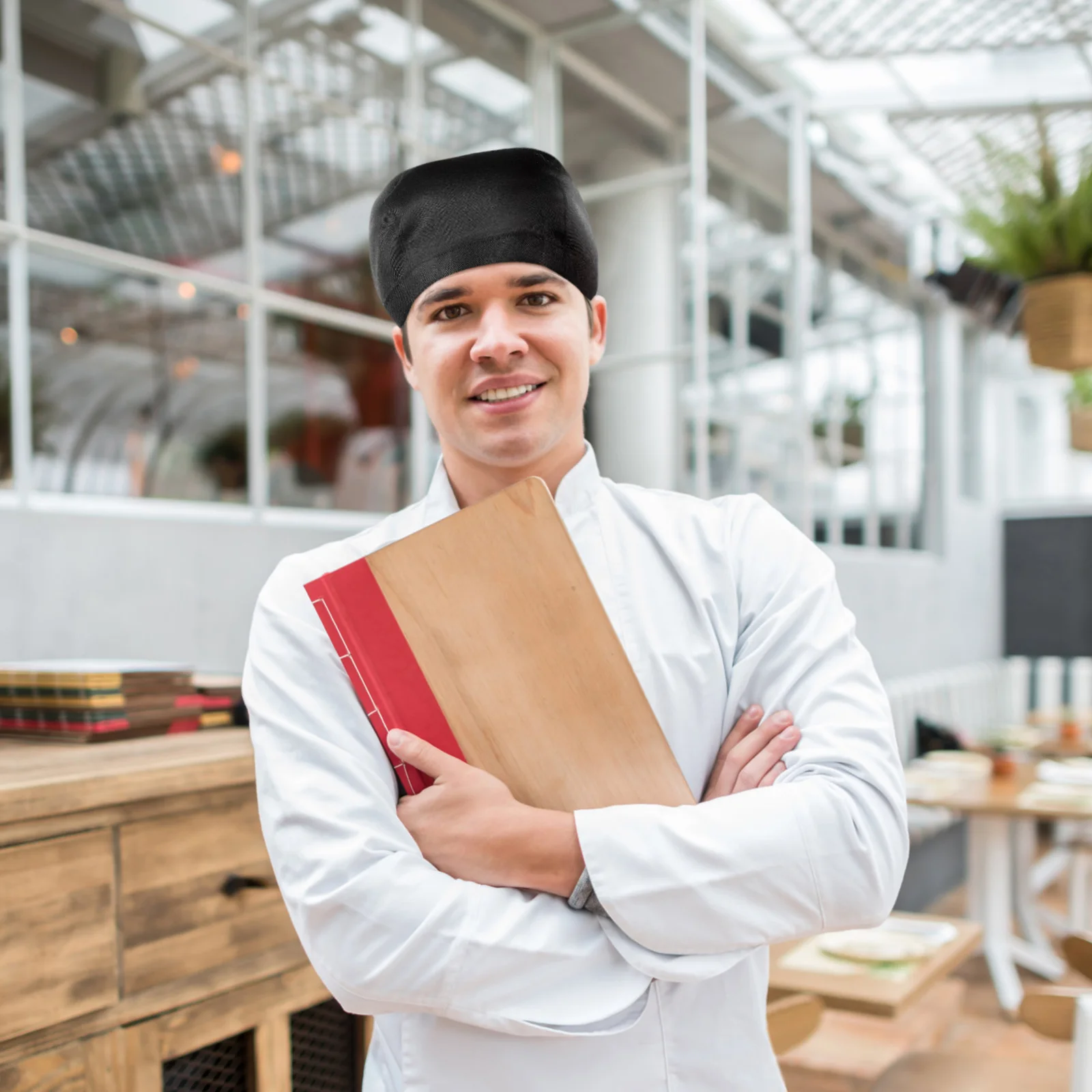 DOITOOL Pirate Chef Hat Waiter Uniform Bakery Restaurant Cook Work (Black) uniform cap